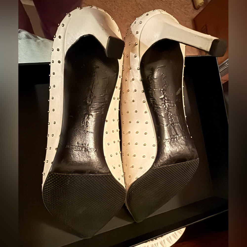 Saint Laurent Studded Leather Heels | Size 36 (6W) w/ box, papers & COA - Picture 8 of 13